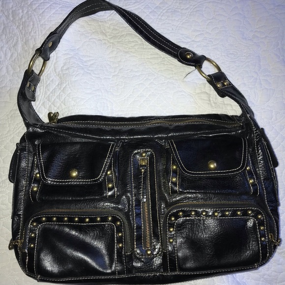 Kathy Van Zeeland Handbags - 🆕Kathy Van Zealand Blk  pockets &gold studding.